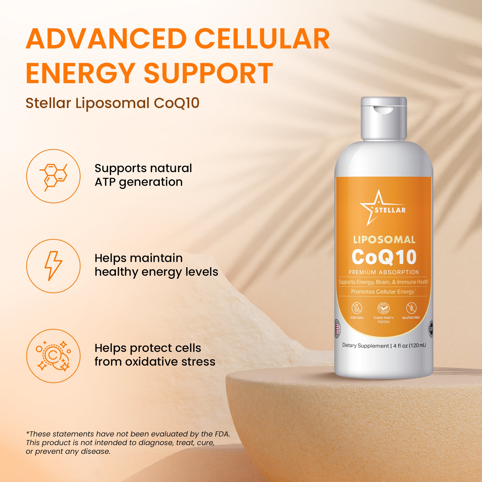 Stellar Liposomal CoQ10 – Advanced Cellular Energy & Antioxidant Support (4 fl oz)
